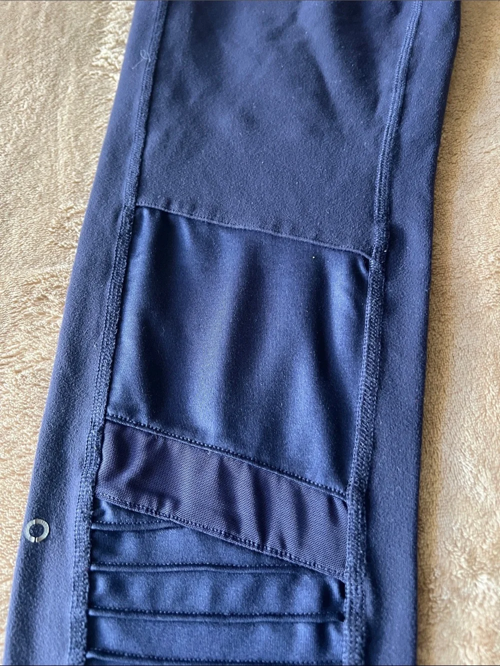 ALO Yoga Navy Ribbed Panel Performance Leggings